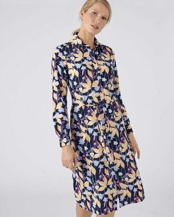 damart Floral Print Button-thorugh Shirt Dress