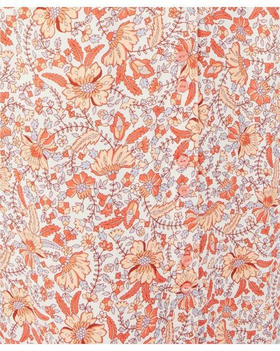 Damart Floral Print Button Through Skirt