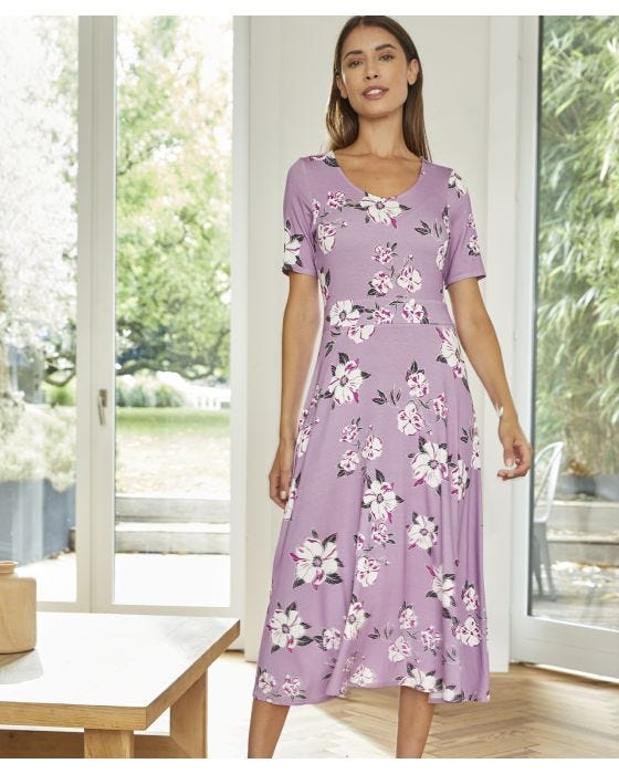 Damart Floral Print Comfort Stretch Dress