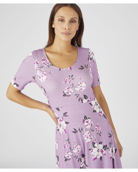 Damart Floral Print Comfort Stretch Dress