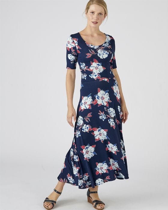 damart Floral Print Comfort Stretch Dress