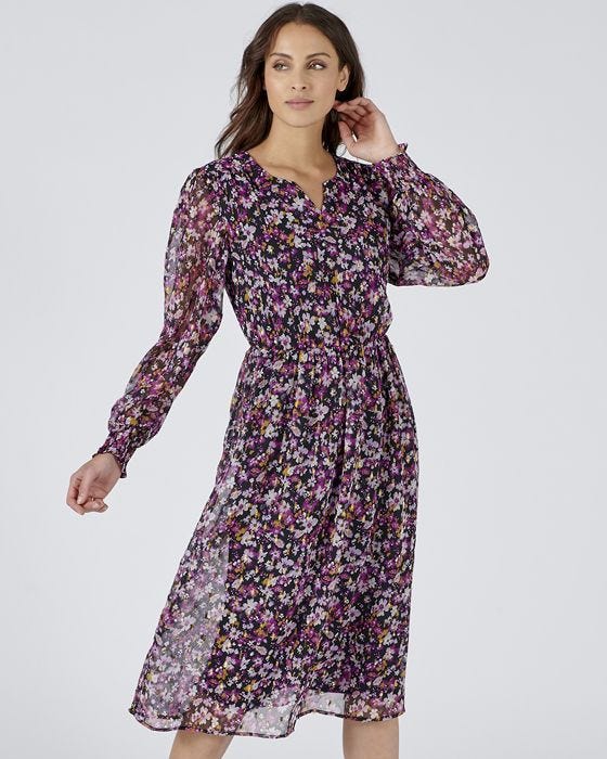 Damart Floral Print Flared Dress