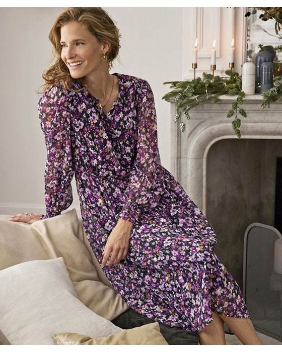 damart Floral Print Flared Dress