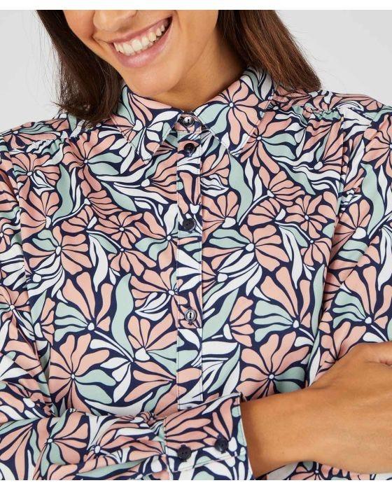 Damart Floral Print Long Sleeve Blouse