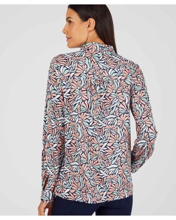 Damart Floral Print Long Sleeve Blouse