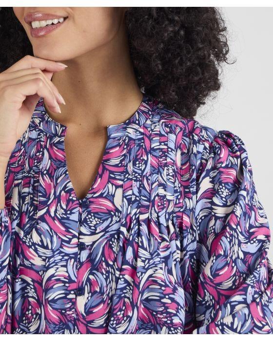 Damart Floral Print Pull-on Blouse