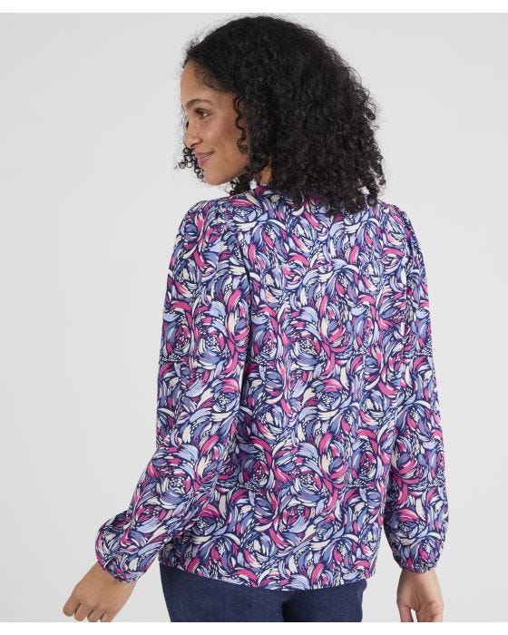 Damart Floral Print Pull-on Blouse