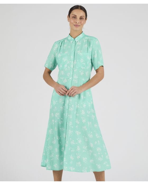 Damart Floral Print Shirt Dress