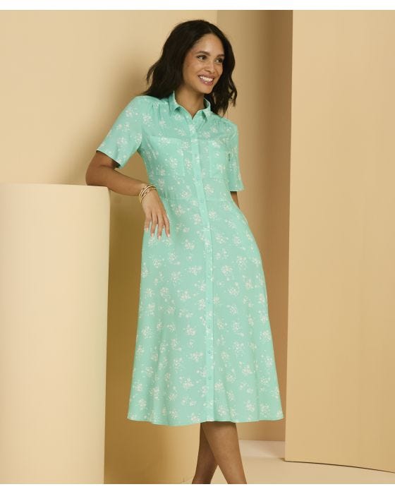 damart Floral Print Shirt Dress