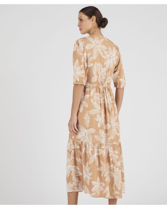 Damart Floral Print Tiered Dress