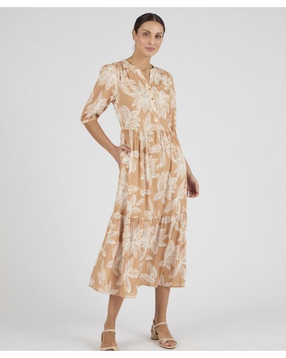 Damart Floral Print Tiered Dress