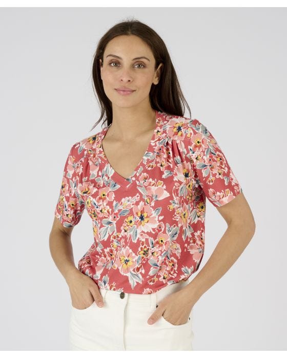 Damart Floral Short Sleeve Top