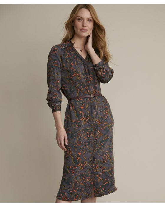 damart Frill Neck Shirt Dress