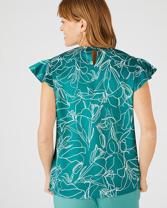 Damart Frill Sleeve Blouse