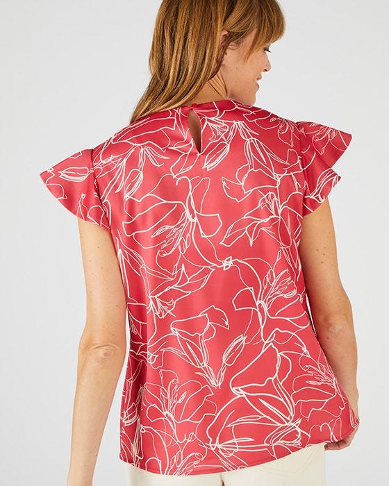 Damart Frill Sleeve Blouse