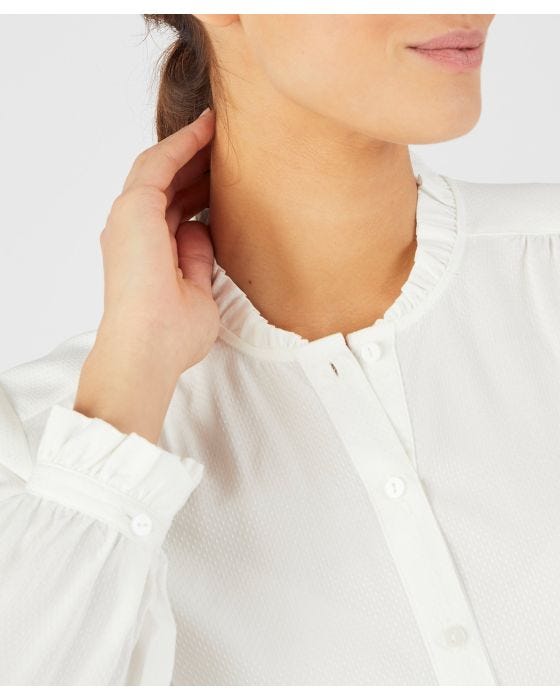 Damart Frill Trim Blouse