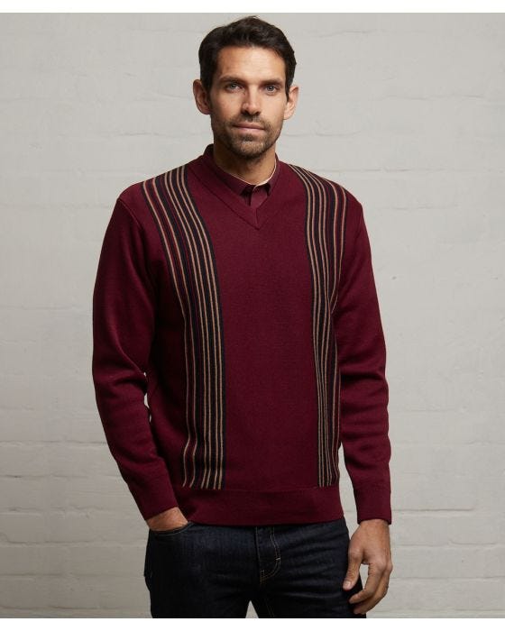 damart Gabicci Pattern Front Knit V-neck Jumper