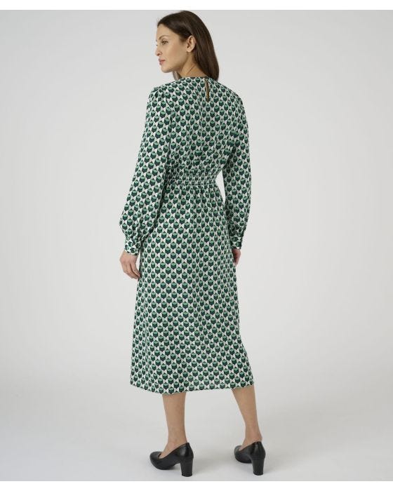 Damart Geometric Print Flared Dress