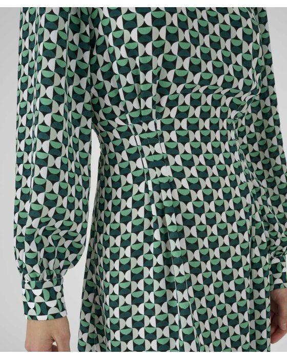 Damart Geometric Print Flared Dress