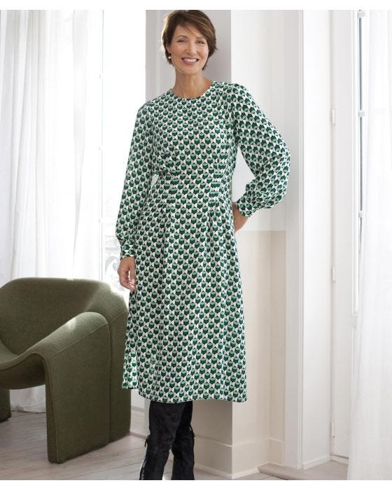 damart Geometric Print Flared Dress