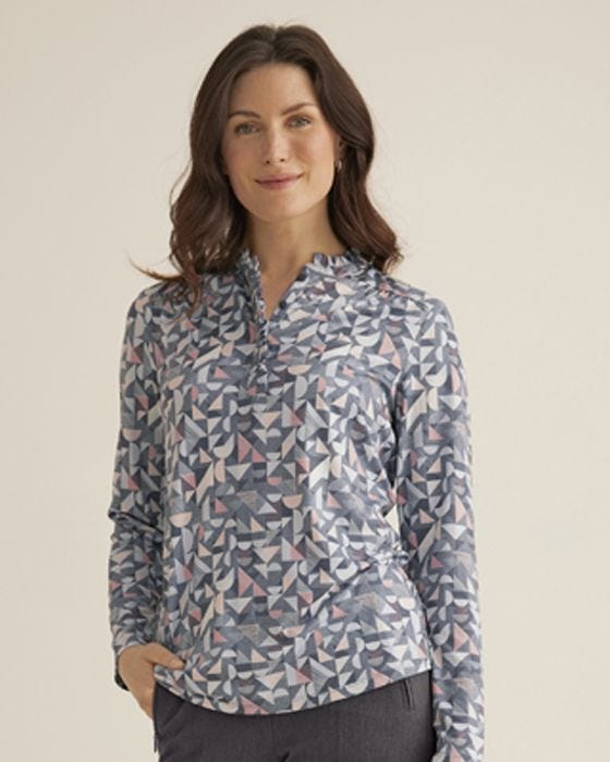 damart Geometric Print Recycled Top