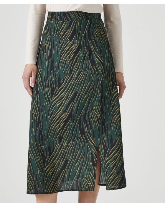 Damart Green Zebra Print Skirt