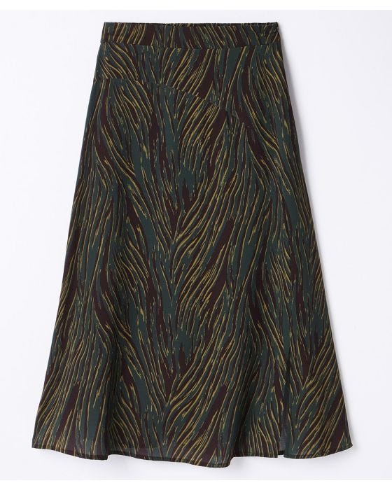 damart Green Zebra Print Skirt