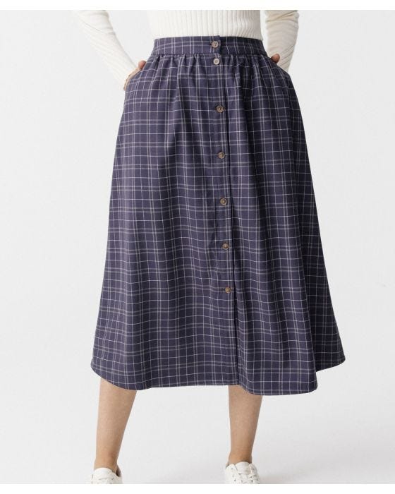 Damart Grey Check Skirt