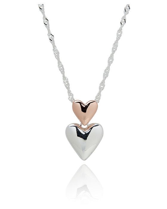 Damart Heart Earrings & Necklace Set