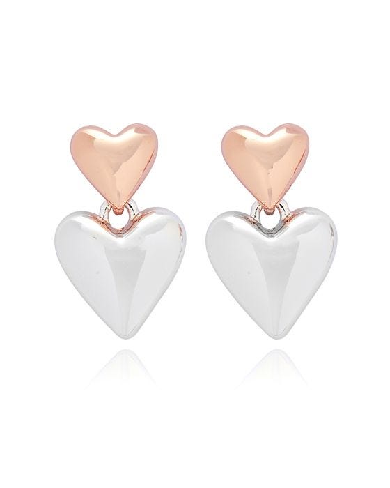 Damart Heart Earrings & Necklace Set