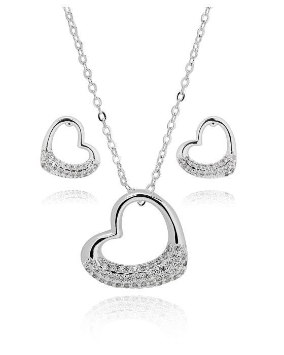 damart Heart Necklace and Earring Set