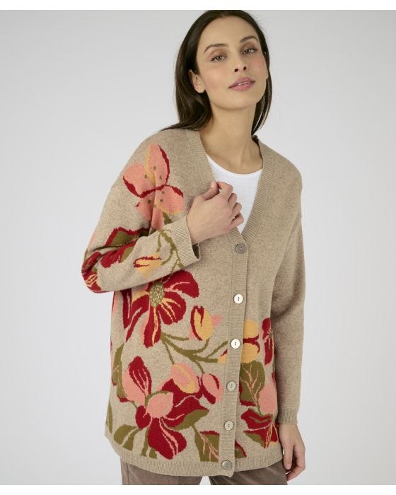 Damart Jacquard Cardigan