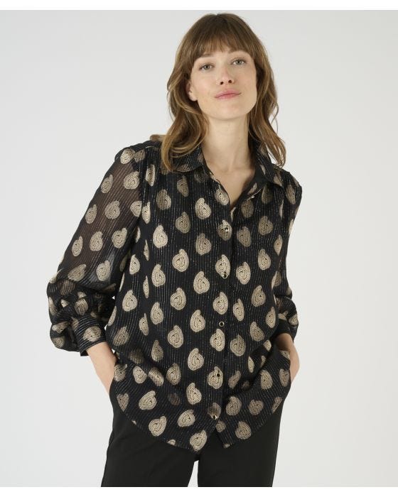 Damart Jacquard Foil Print Blouse
