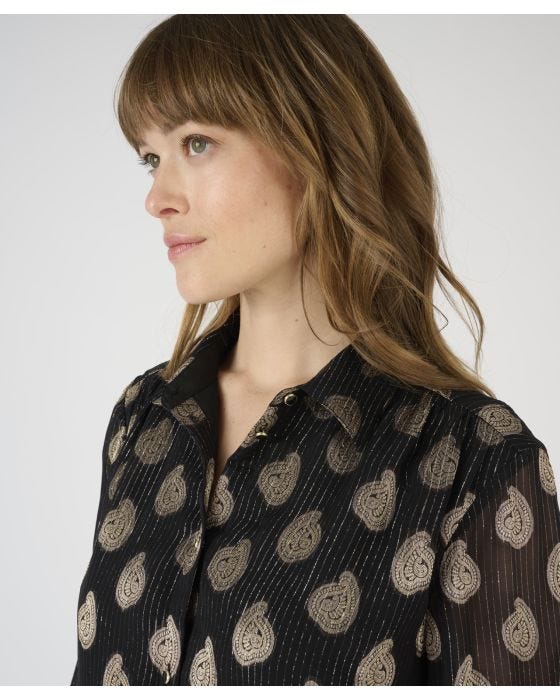 Damart Jacquard Foil Print Blouse