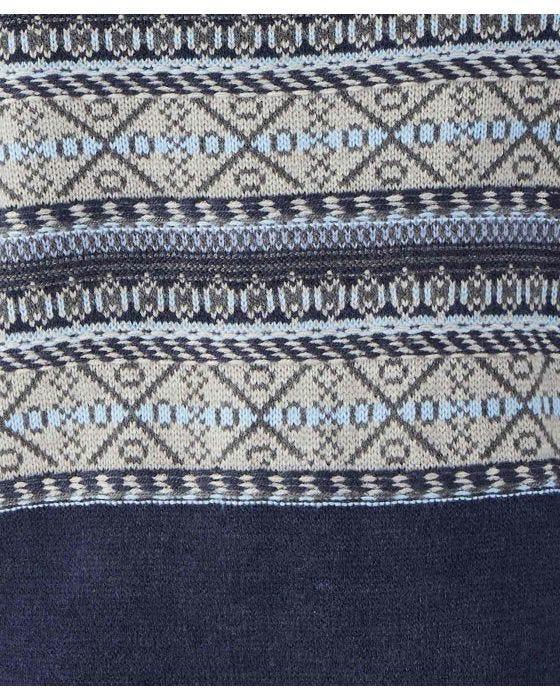 Damart Jacquard Zip Front Cardigan