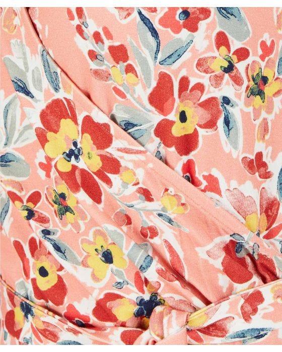 Damart Jersey Print Mock Wrap Dress