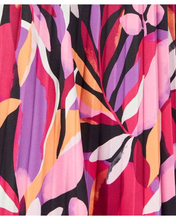 Damart Jersey Print Pleated Skirt