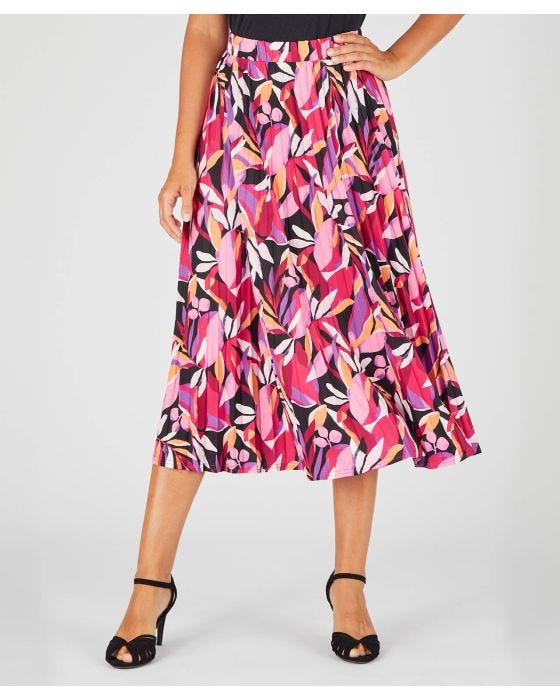 damart Jersey Print Pleated Skirt