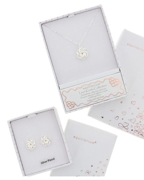 Damart Knot Earrings & Necklace Set