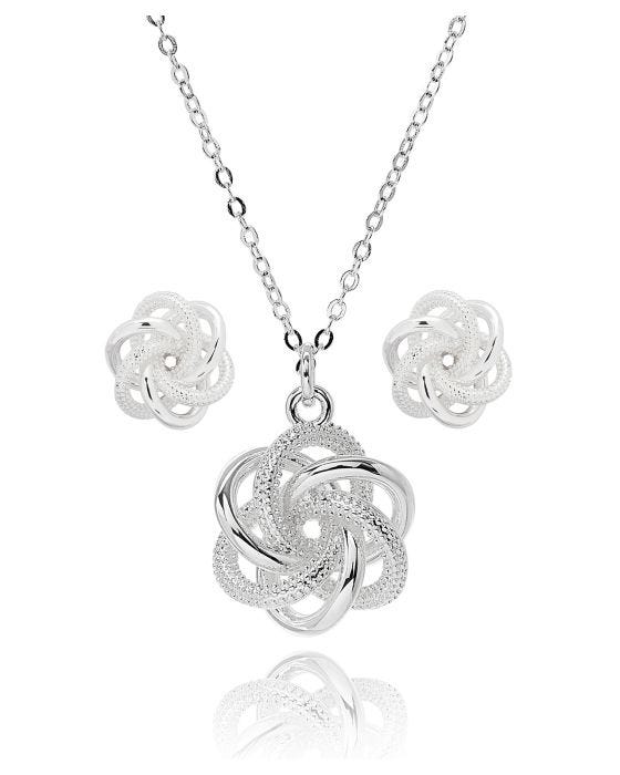 damart Knot Earrings & Necklace Set