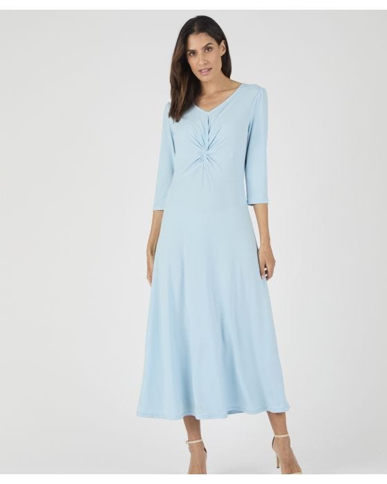 Damart Knot Front V-Neck Printed Dress