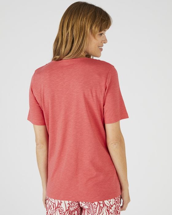 Damart Lace Trim Short Sleeved T-shirt