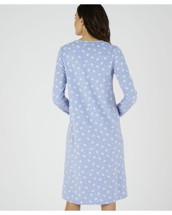 Damart Leaf Print Fleece Nightdress