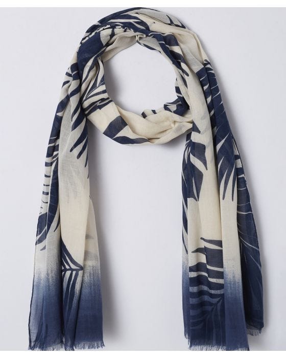 Damart Leaf Print Scarf