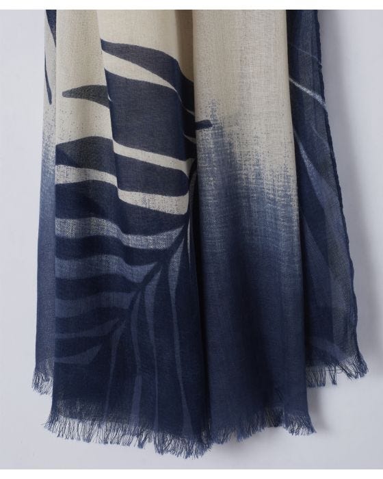 Damart Leaf Print Scarf