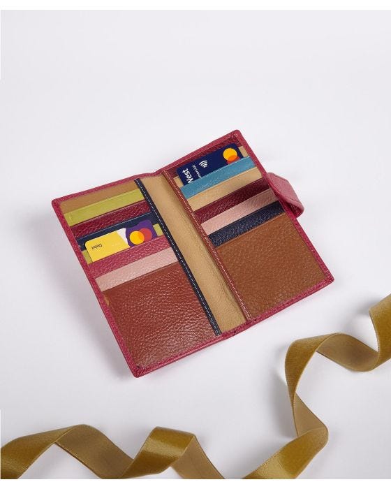 Damart Leather Card Holder & Hankies Set