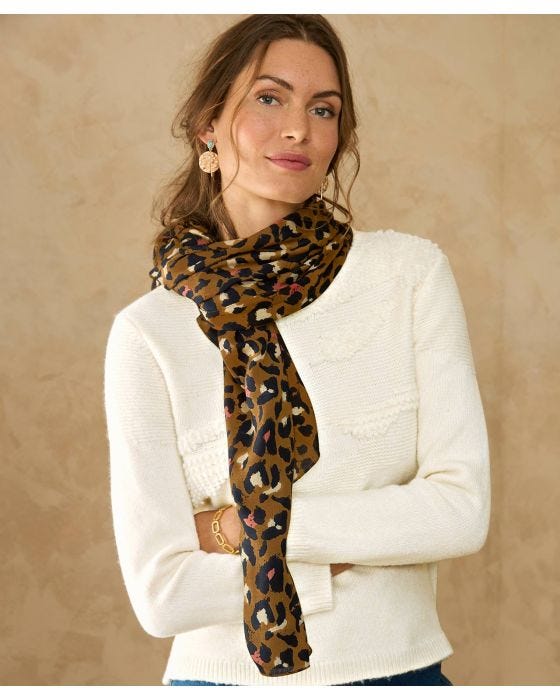 damart Leopard Print Scarf