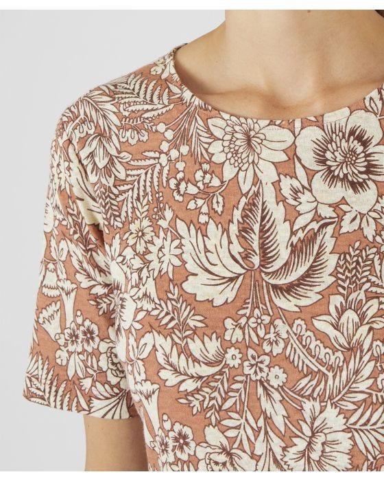 Damart Linen Blend Jersey Printed Top