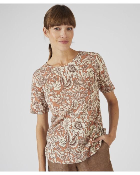 Damart Linen Blend Jersey Printed Top