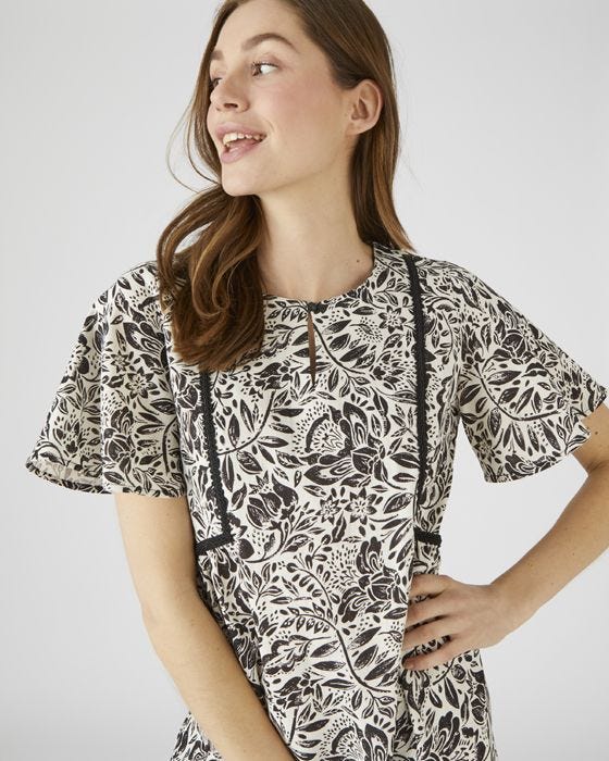 Damart Linen Rich Gathered Front Dress